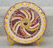 Brown Spiral Platter - ReclaimedMosaics