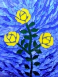Yellow rose mosaic by Dawn Briskey.